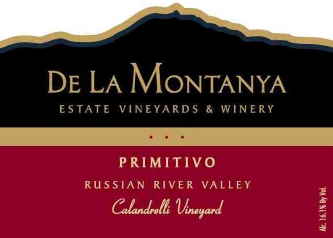 De La Montanya Winery Calandrelli Vineyard Primitivo 2011 Front Label