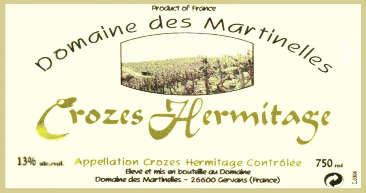 Domaine des Martinelles Croze-Hermitage Blanc 2009 Front Label