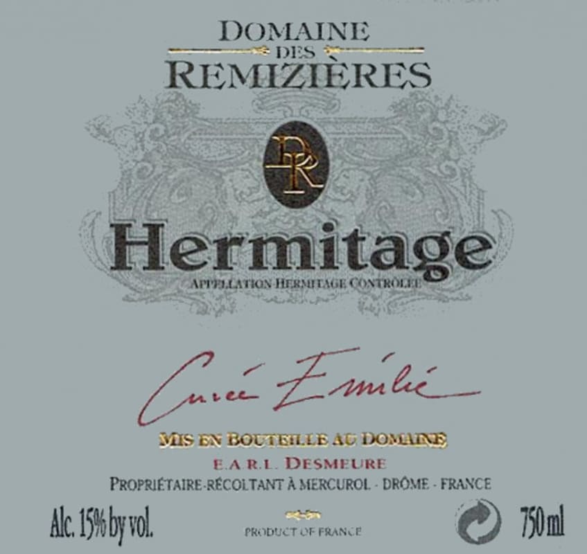 Domaine des Remizieres Hermitage Cuvee Emilie 2005 Front Label