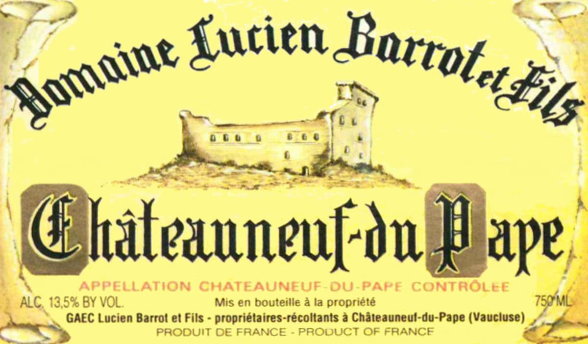 Lucien Barrot Chateauneuf-du-Pape 2007 Front Label