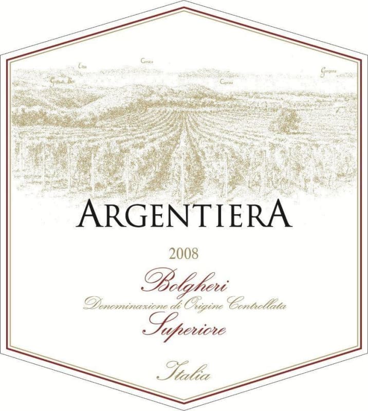 Argentiera Bolgheri Superiore 2008 Front Label