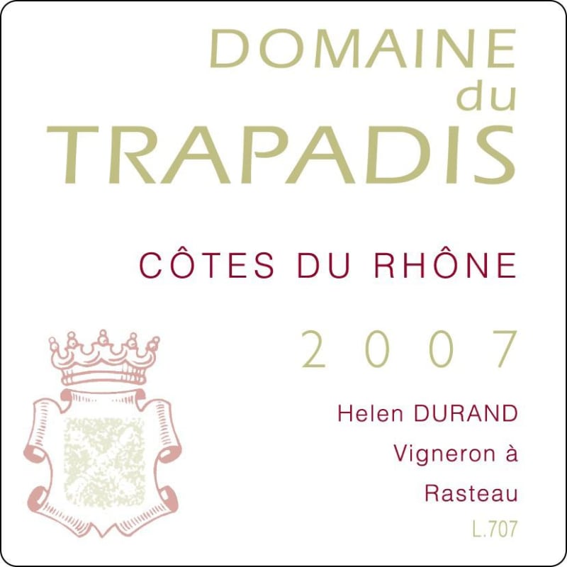 Domaine du Trapadis Cotes du Rhone 2007 Front Label