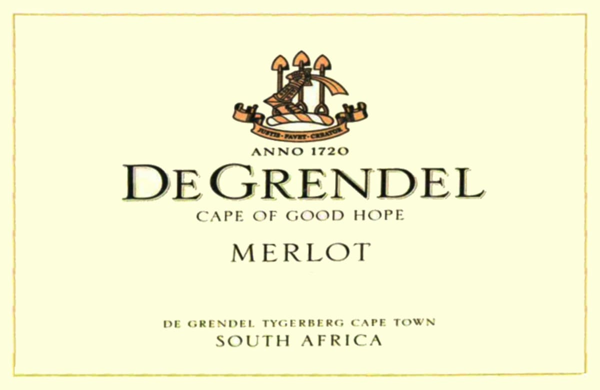 De Grendel Merlot 2009 Front Label