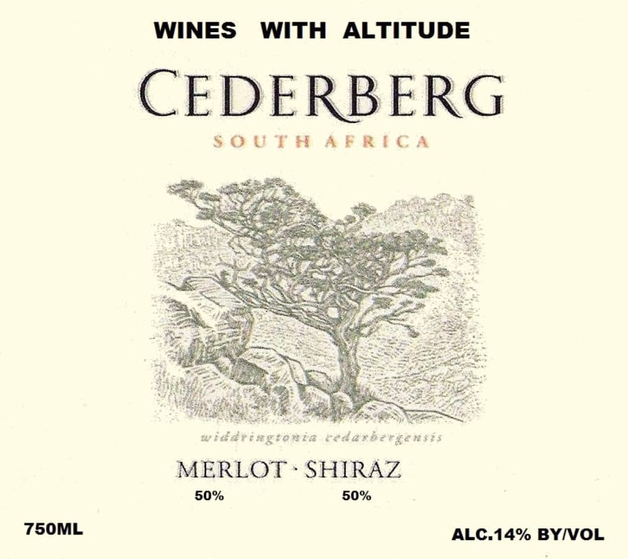 Cederberg Merlot-Shiraz 2013 Front Label