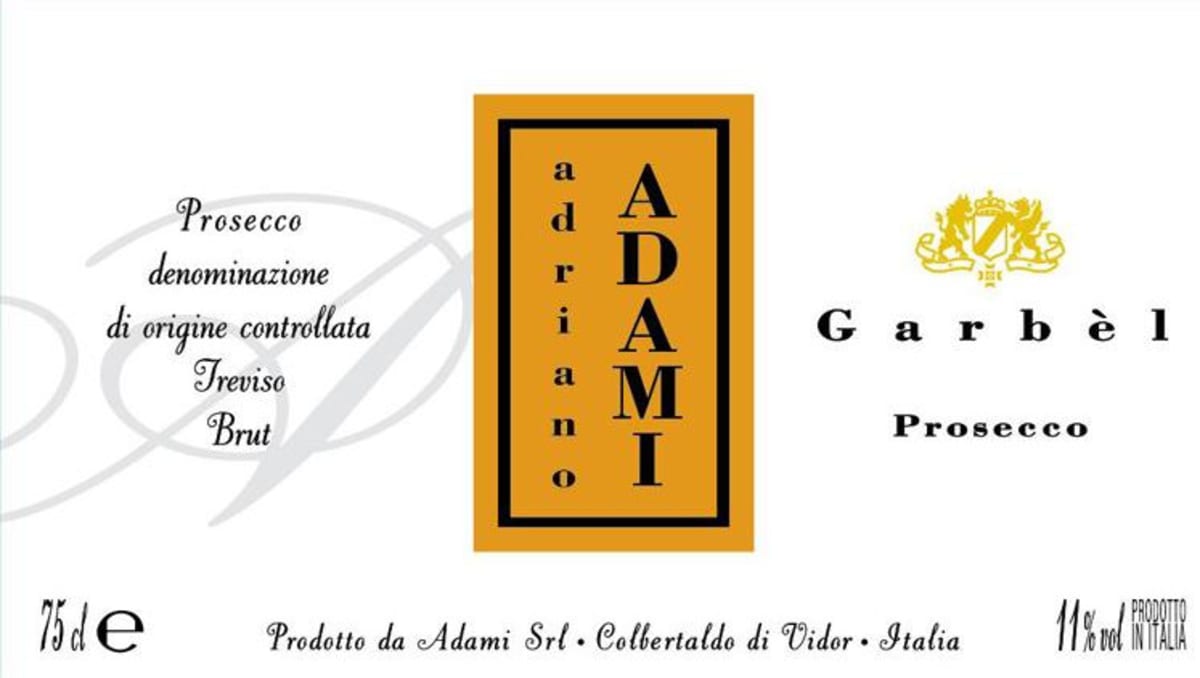 Adami Prosecco Treviso Garbel Brut 2014 Front Label