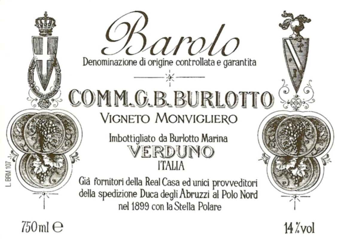 G.B. Burlotto Barolo Vigneto Monvigliero 2012 Front Label