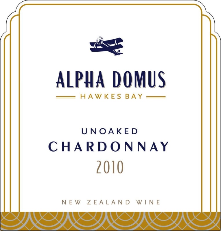 Alpha Domus Unoaked Chardonnay 2010 Front Label