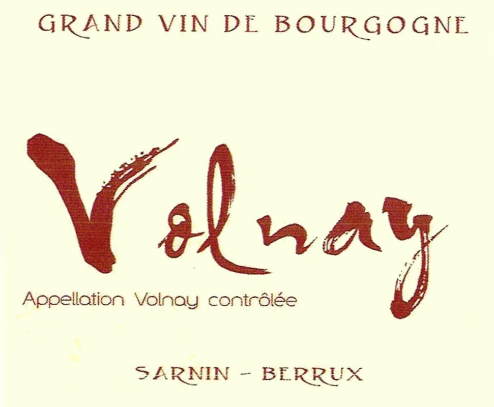 Sarnin-Berrux Volnay 2013 Front Label