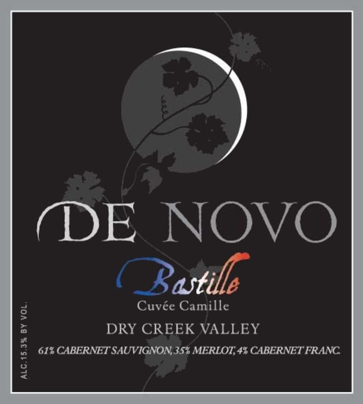 De Novo Wines Cuvee Camille Bastille 2014 Front Label