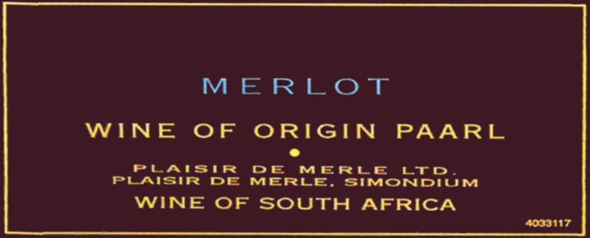Plaisir de Merle Merlot 2011 Front Label