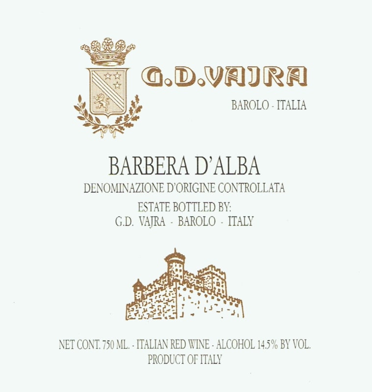 G.D. Vajra Barbera d'Alba 2011 Front Label