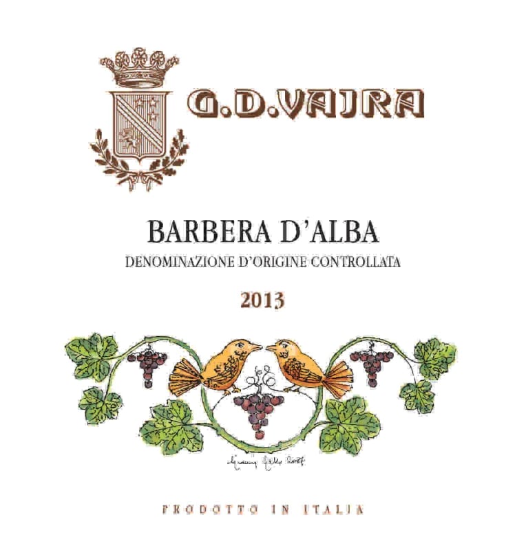 G.D. Vajra Barbera d'Alba 2013 Front Label