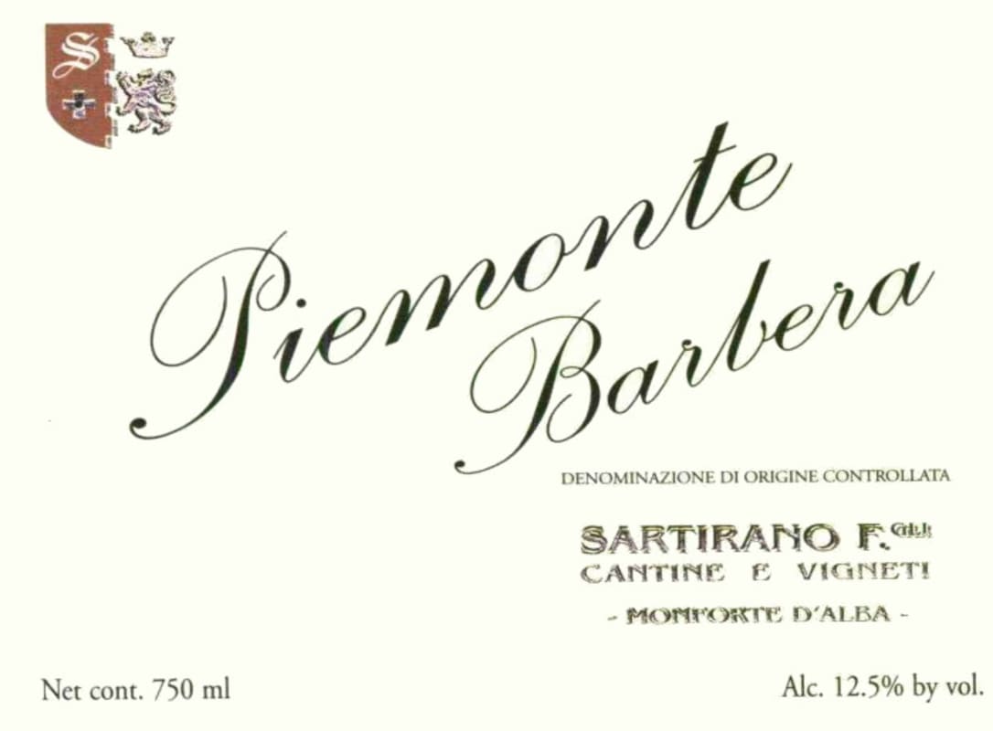 Sartirano Figli Cantine e Vigneti Barolo 2010 Front Label
