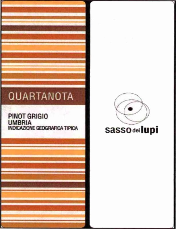 Sasso dei Lupi Umbria Quartanota Pinot Grigio 2013 Front Label