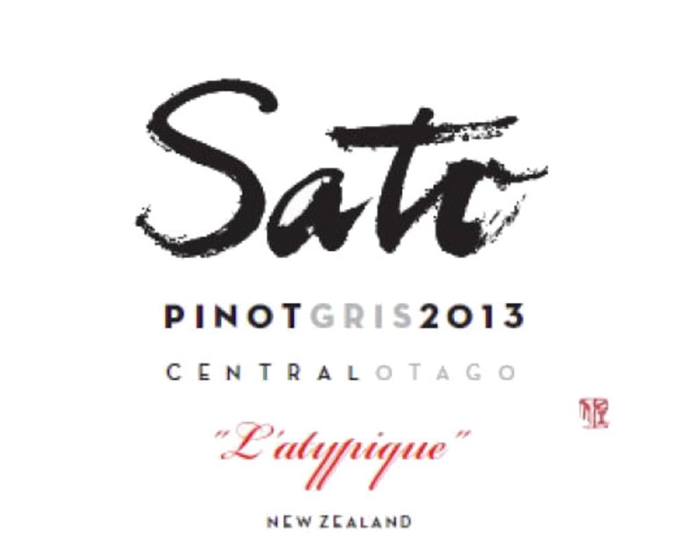 Sato Wines L'atypique Pinot Gris 2013 Front Label