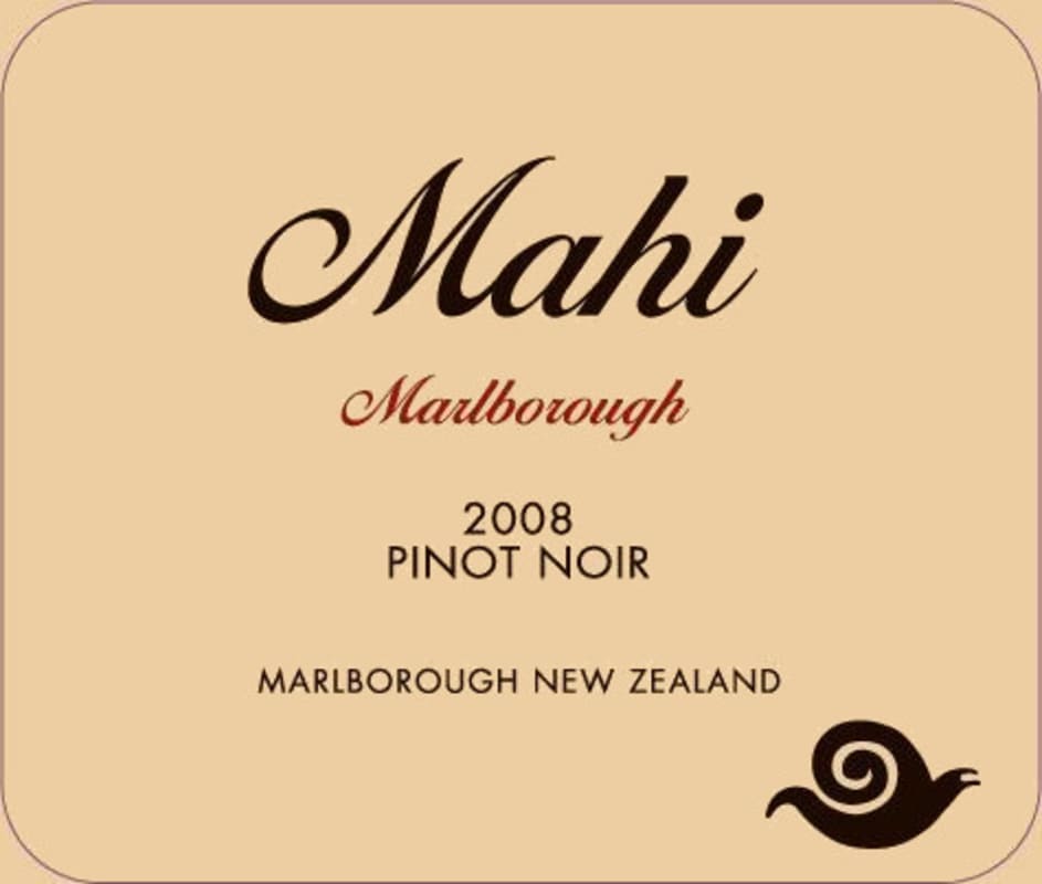 Mahi Pinot Noir 2008 Front Label