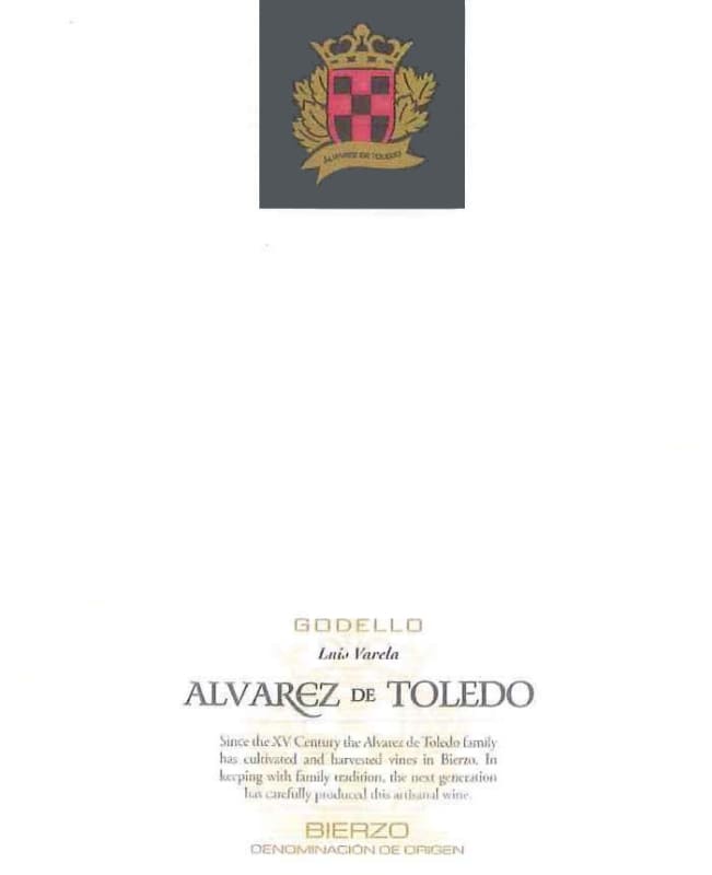 Vinos de Arganza Alvarez de Toledo Godello 2014 Front Label