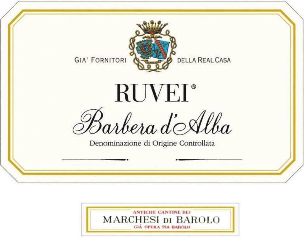 Marchesi di Barolo Barbera d'Alba Ruvei 2012 Front Label