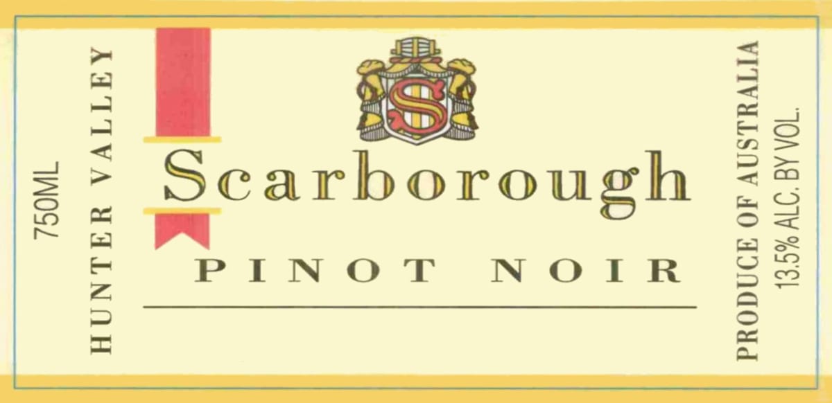 Scarborough Wine Vintage Blend Pinot Noir 2003 Front Label