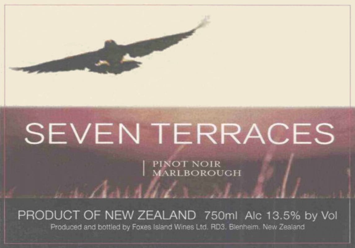 Seven Terraces Pinot Noir 2012 Front Label