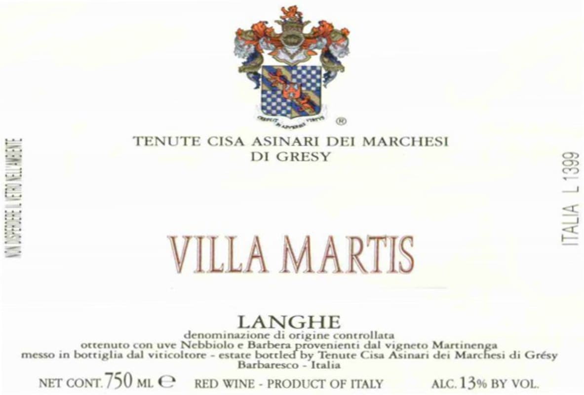 Marchesi di Gresy Villa Martis 2005 Front Label