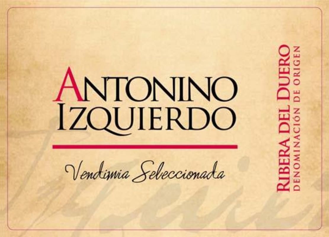 Antonino Izquierdo Vendimia Seleccionada 2012 Front Label