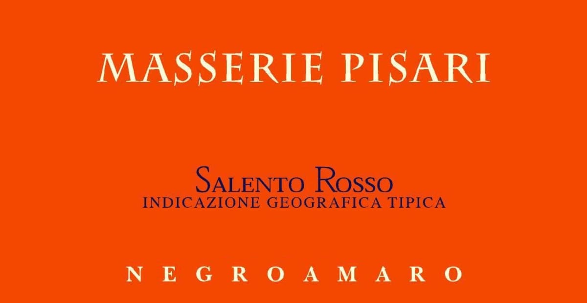 Masserie Pisari Salento Rosso 2009 Front Label