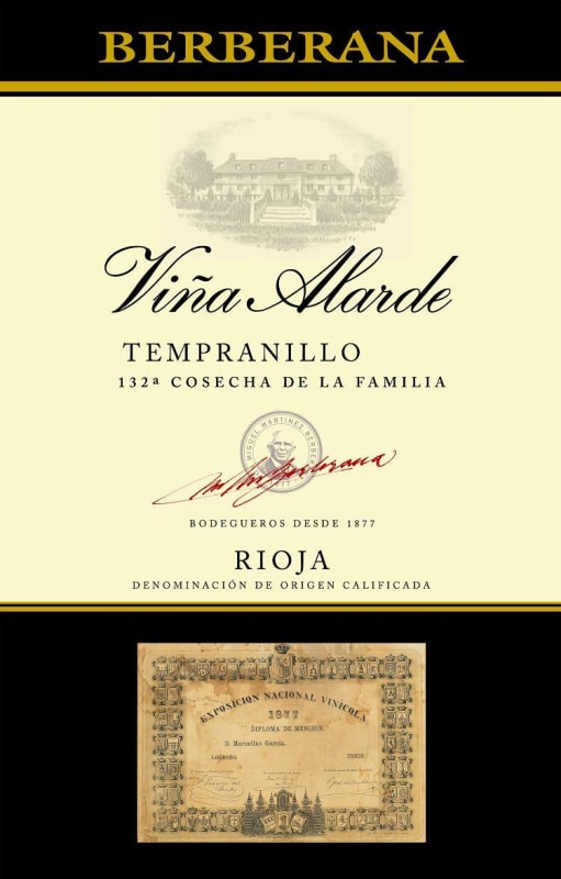 Berberana Vina Alarde 2013 Front Label