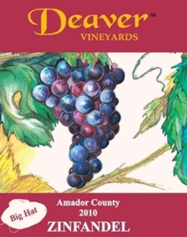 Deaver Vineyards Big Hat Zinfandel 2010 Front Label