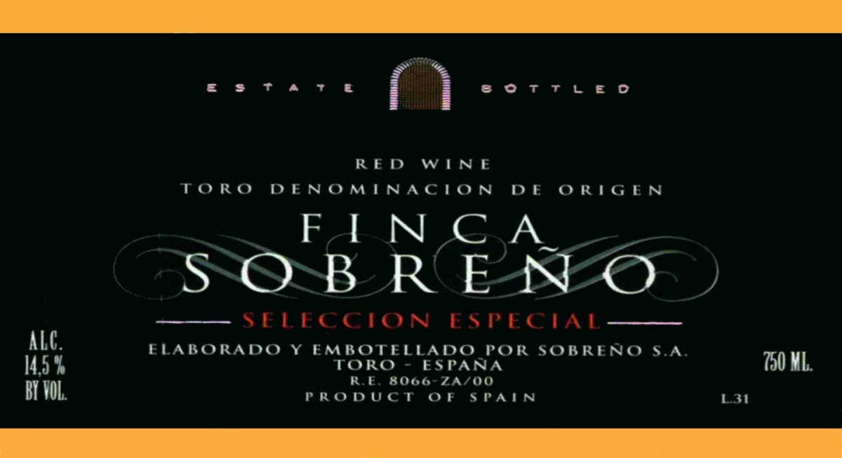 Finca Sobreno Toro Seleccion Especial 2010 Front Label