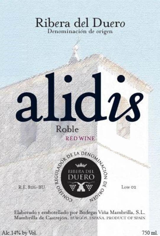 Bodega Vina Mambrilla Alidis Robles 2014 Front Label