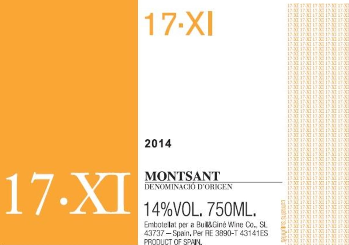 Buil and Gine Montsant 17-XI 2014 Front Label