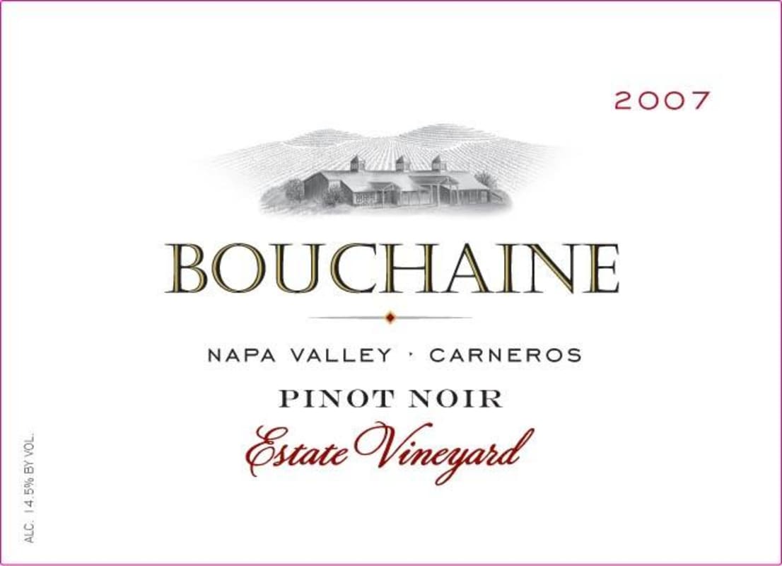 Bouchaine Estate Vineyard Pinot Noir 2007 Front Label