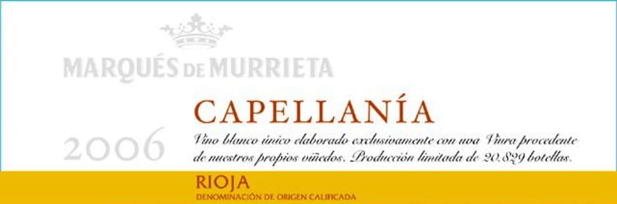 Marques de Murrieta Capellania Reserva White 2006 Front Label