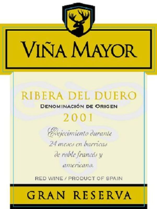 Vina Mayor Gran Reserva 2001 Front Label