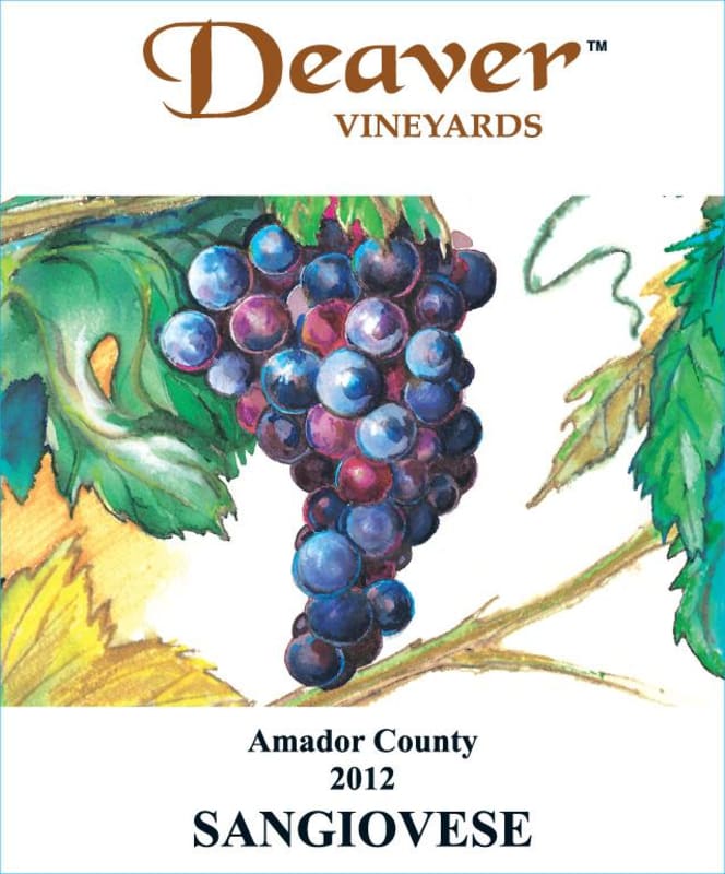 Deaver Vineyards Sangiovese 2012 Front Label