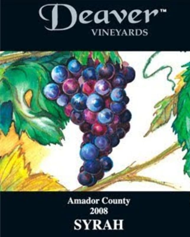 Deaver Vineyards Syrah 2008 Front Label