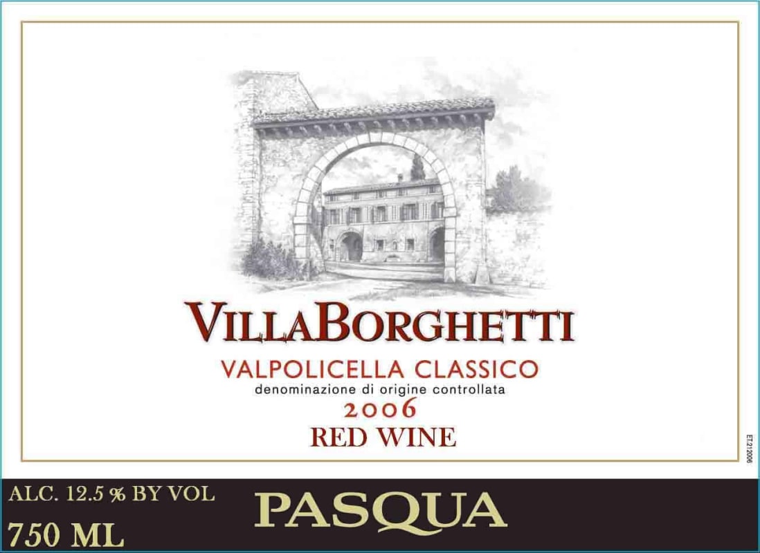 Pasqua Valpolicella Classico Villa Borghetti 2006 Front Label