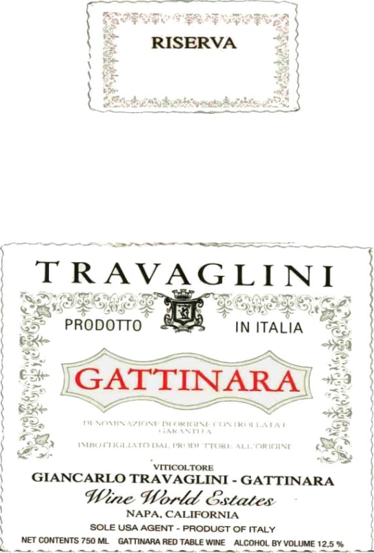 Travaglini Gattinara Riserva 2004 Front Label