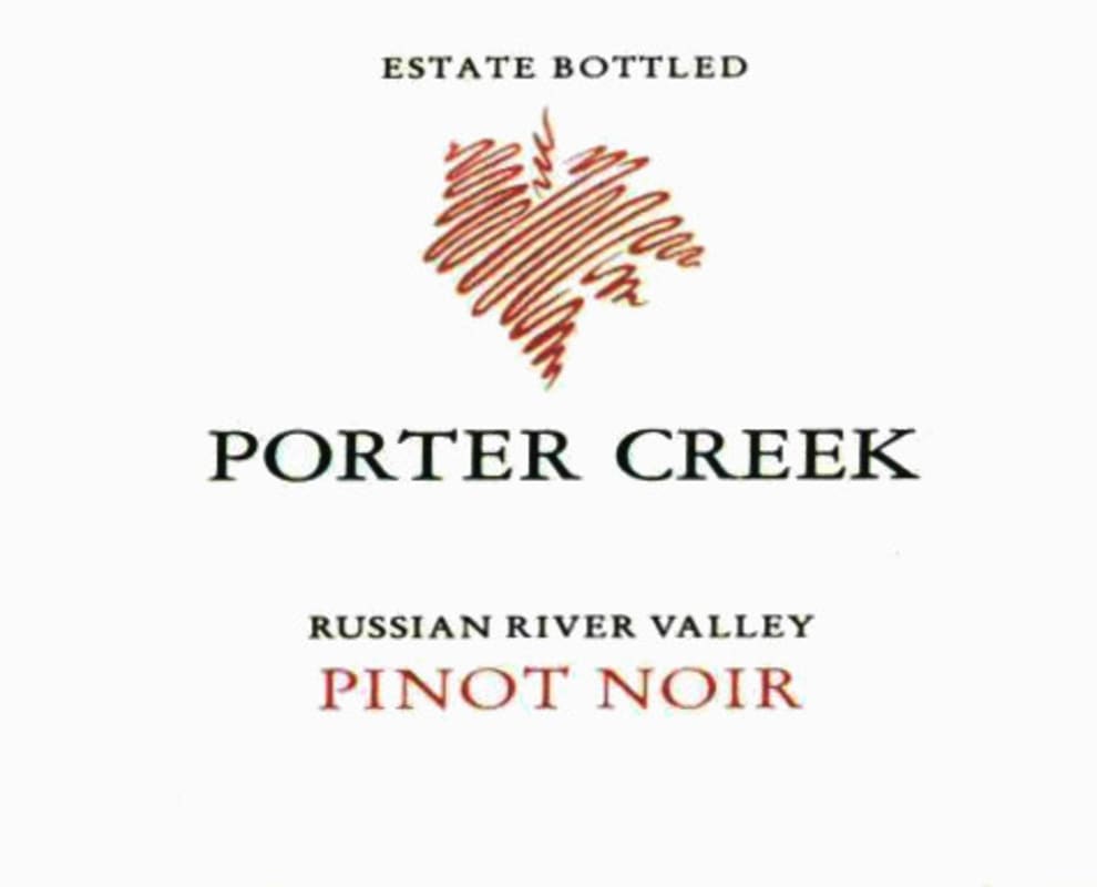 Porter Creek Russian River Valley Estate Pinot Noir 2012 Front Label
