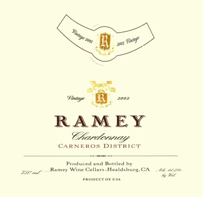 Ramey Carneros Chardonnay 2002 Front Label