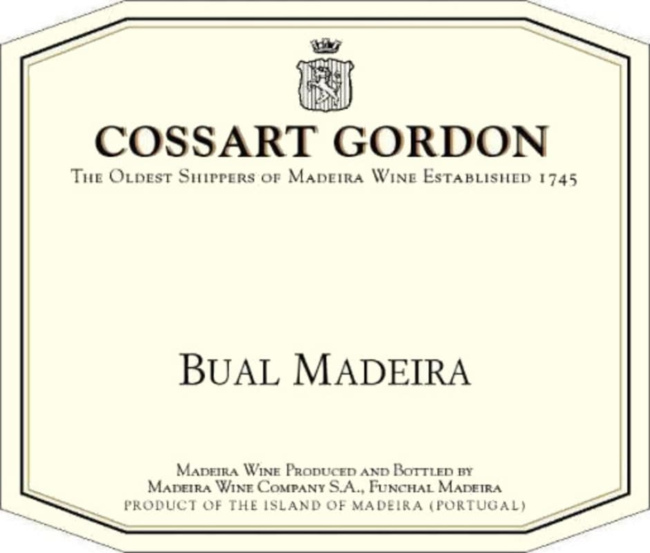 Cossart Gordon Bual 1997 Front Label