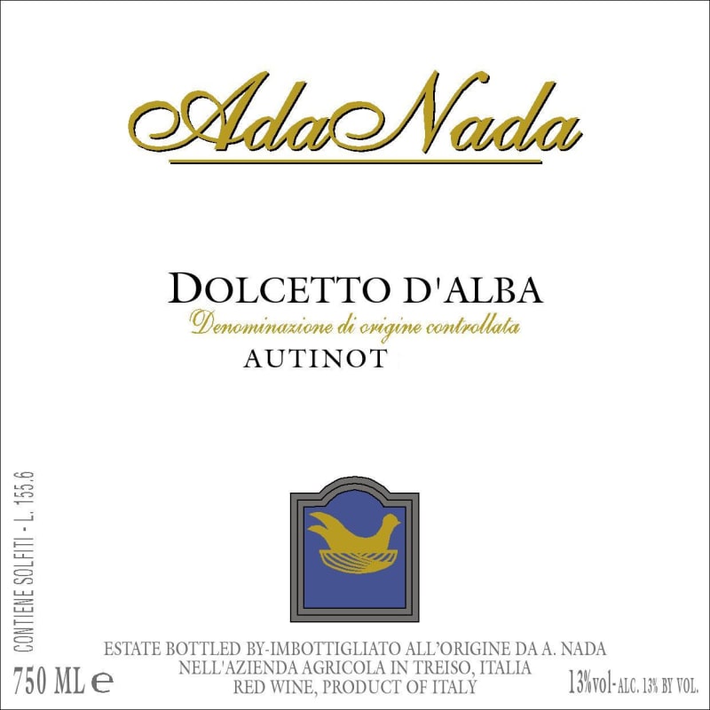 Ada Nada Dolcetto d'Alba 2009 Front Label