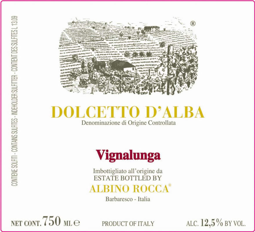Albino Rocca Dolcetto d'Alba Vignalunga 2015 Front Label