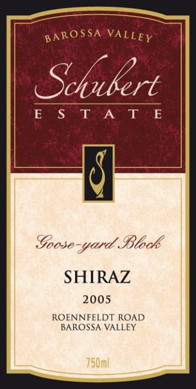 Schubert Estate Schubert Estate Goose-Yard Block Shiraz 2005 Front Label