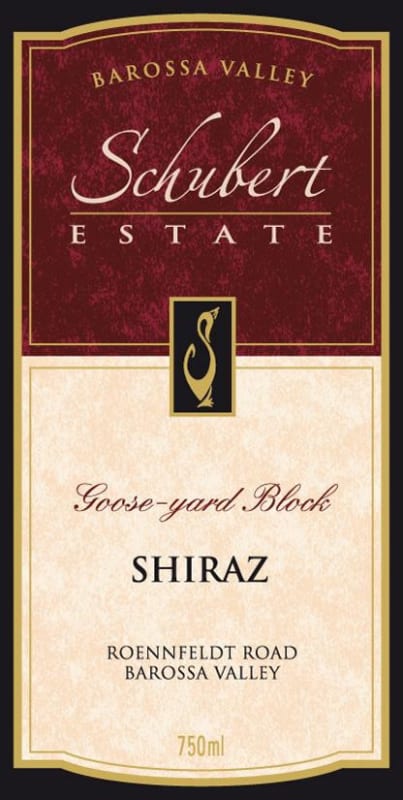 Schubert Estate Goose-Yard Block Shiraz 2006 Front Label