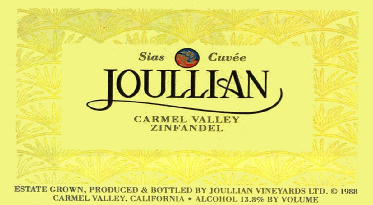 Joullian Sias Cuvee Zinfandel 2013 Front Label