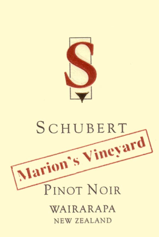 Schubert Wines Marion's Vineyard Pinot Noir 2012 Front Label