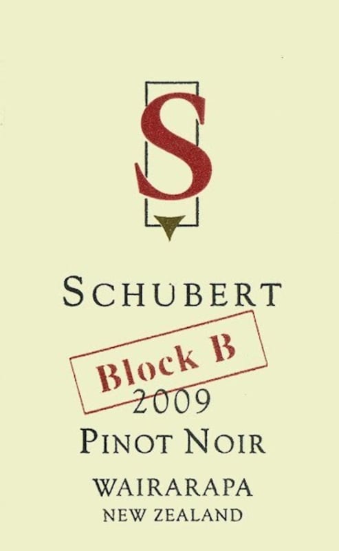 Schubert Wines B Block Pinot Noir 2009 Front Label