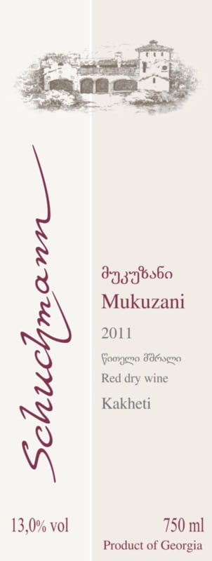 Schuchmann Wines Mukuzani Dry Red 2011 Front Label